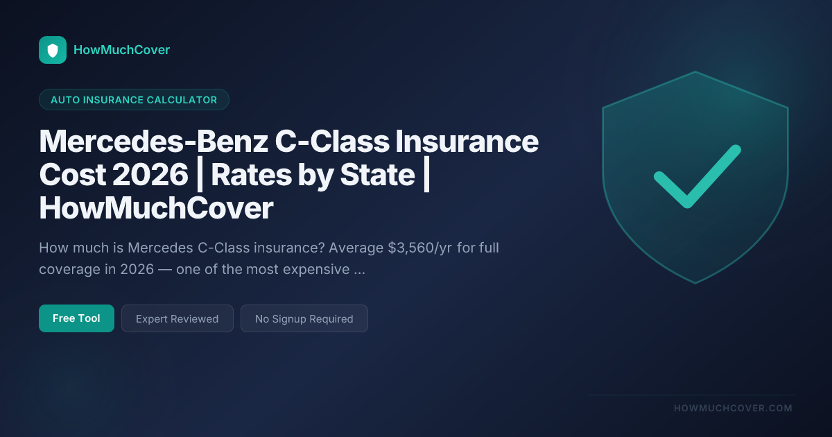 Mercedes-Benz C-Class Insurance Cost 2026 | Rates by State | HowMuchCover