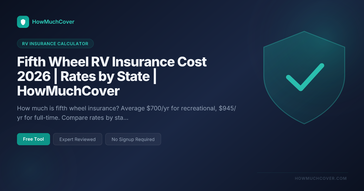 Fifth Wheel RV Insurance Cost 2026 | Rates by State | HowMuchCover